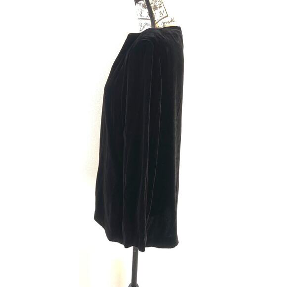 Vintage Finity Naturals Black Velvet Long Sleeve Top Sz 10 Rayon Silk Blend - Picture 5 of 9